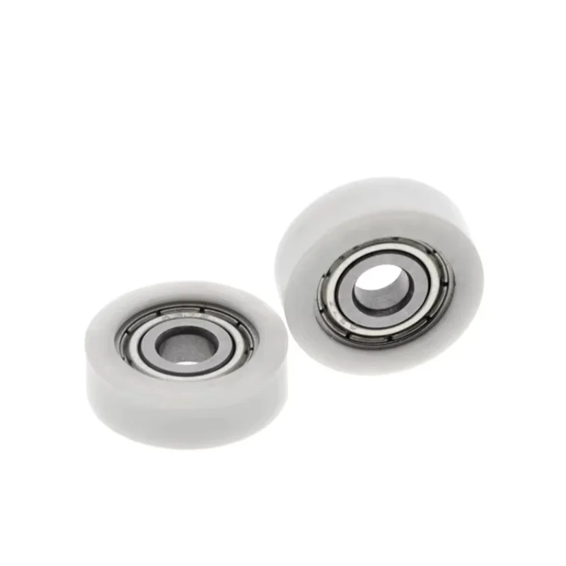 Puleggia piatta resistente all'usura con ruota guida con cuscinetto in plastica rivestita POM da 1 pezzo 6x22x7mm