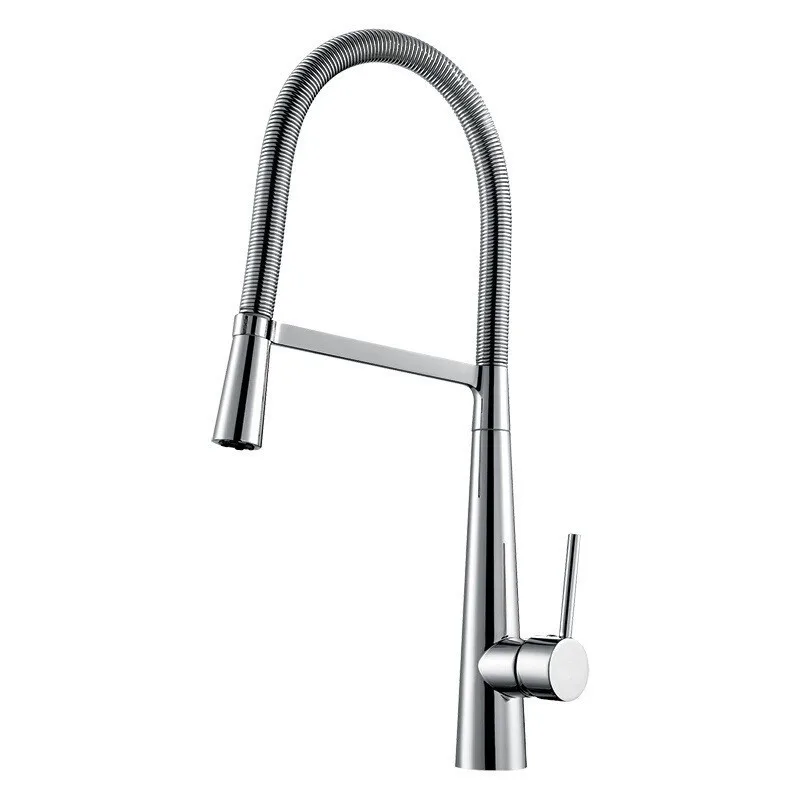 

Pull-out spring faucet dishwashing basin and sink rotating type