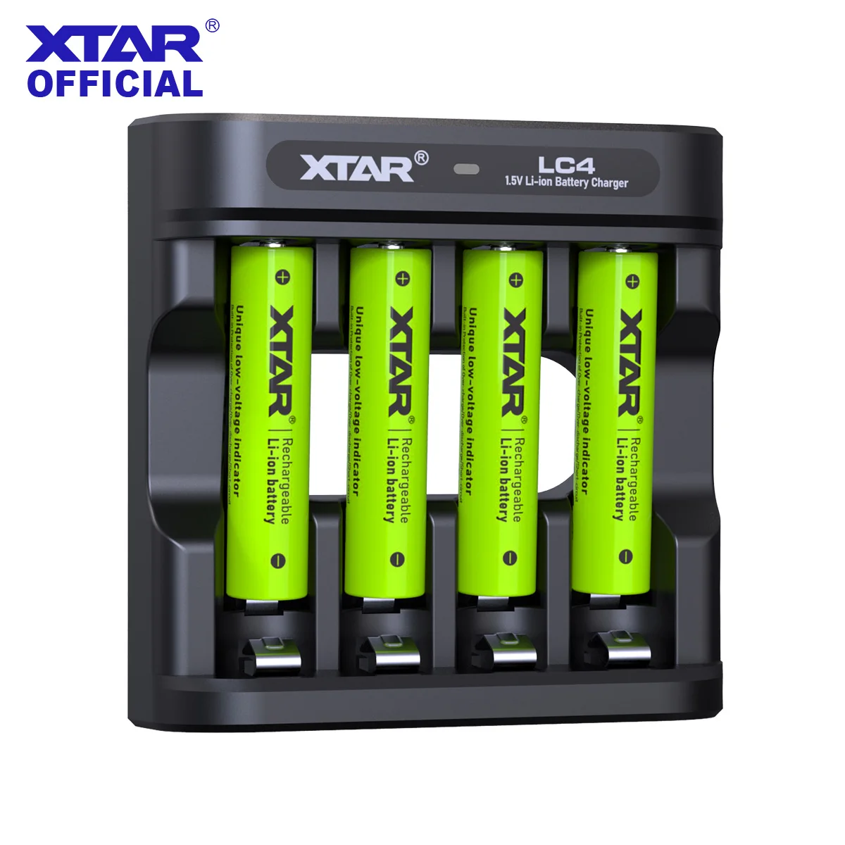 XTAR-cargador de batería LC4, 4 piezas, batería AAA de 1,5 V, 1200mWh, batería recargable de iones de litio con indicador LED o pilas AA 2700MWh