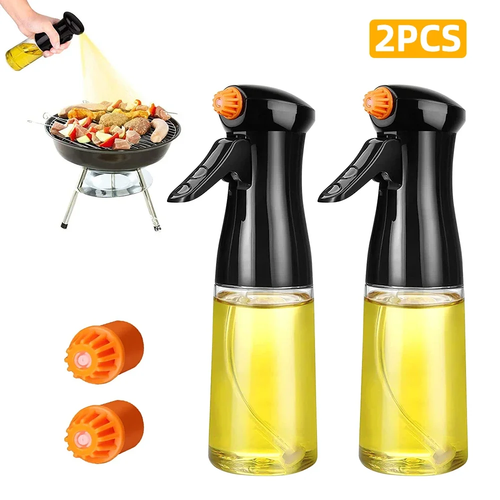 Hot 2Pcs/set Oil Spray Bottle Kitchen Cooking Olive Oil Dispenser Camping BBQ Baking Vinegar Soy Sauce Sprayer Containers