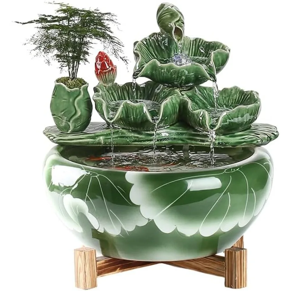 

Китайский фонтан для струящейся воды, керамический аквариум для офиса, гостиной, новоселье, подарок на открытие, подарок на праздник