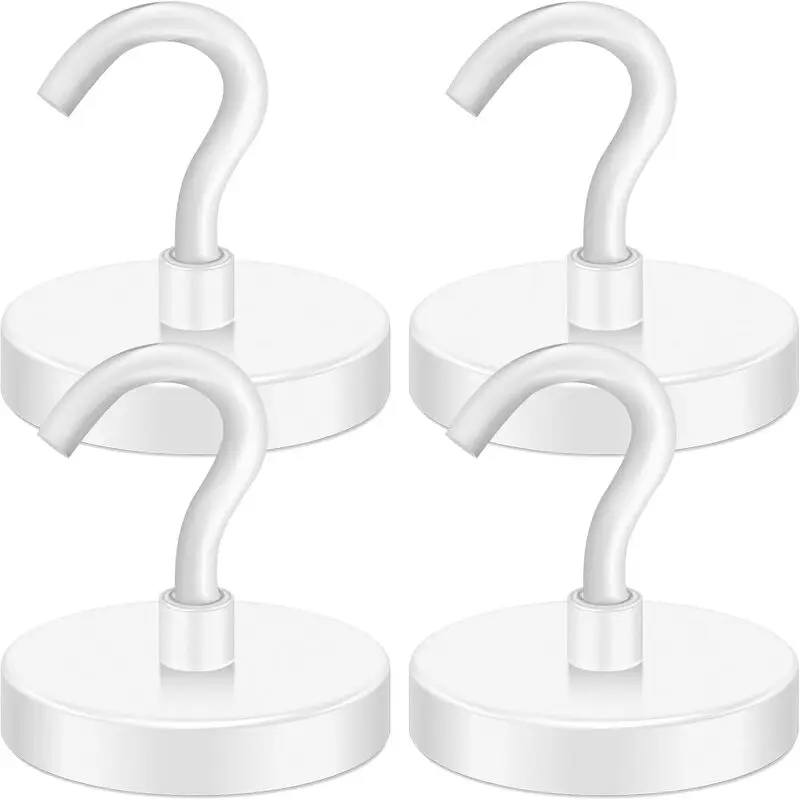 Ganchos magnéticos de cruzeiro resistentes brancos para sala de aula, geladeira, suspensão, cabines, grelha, cozinha, garagem, local de trabalho e escritório, etc.