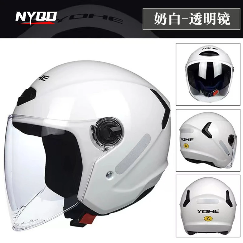 Unisex Winter Motorcycle Helmet Half Face Warm Safety Helmet for Men Women Motorbike Scooter DOT Approved ECE