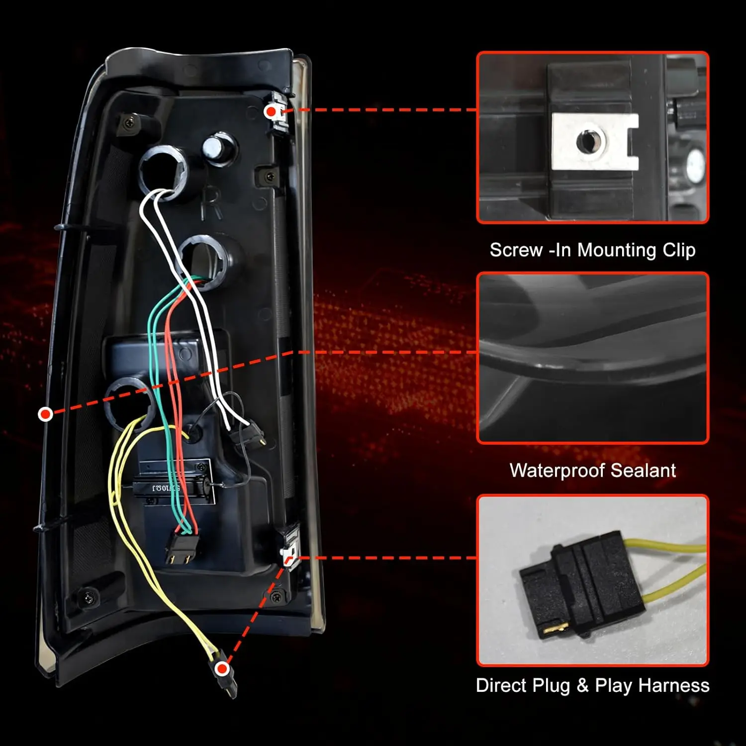 Sequential LED Tail Lights for 2003-2006 Chevy Silverado Starting Animated Tail Light Assembly Turn Signal Brake Reverse Light