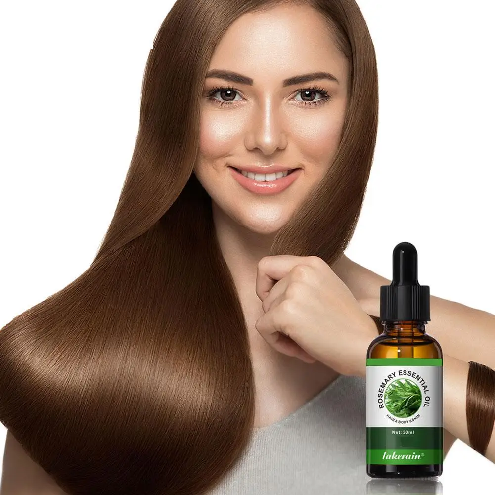 Aceite Esencial de Romero para el cabello, aceite para el cuidado del cabello, suero para el fortalecimiento del cabello, nutritivo, puntas abiertas, O6J7, 30ml