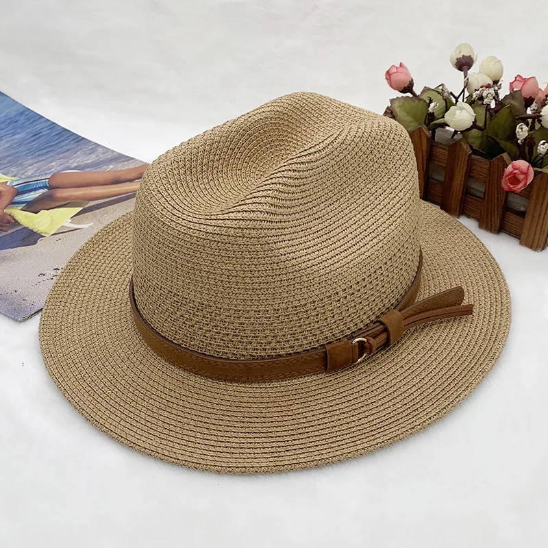 The New  Panama Straw Hat Sunshade Beach Hat Female Summer Jazz  Hats for Women