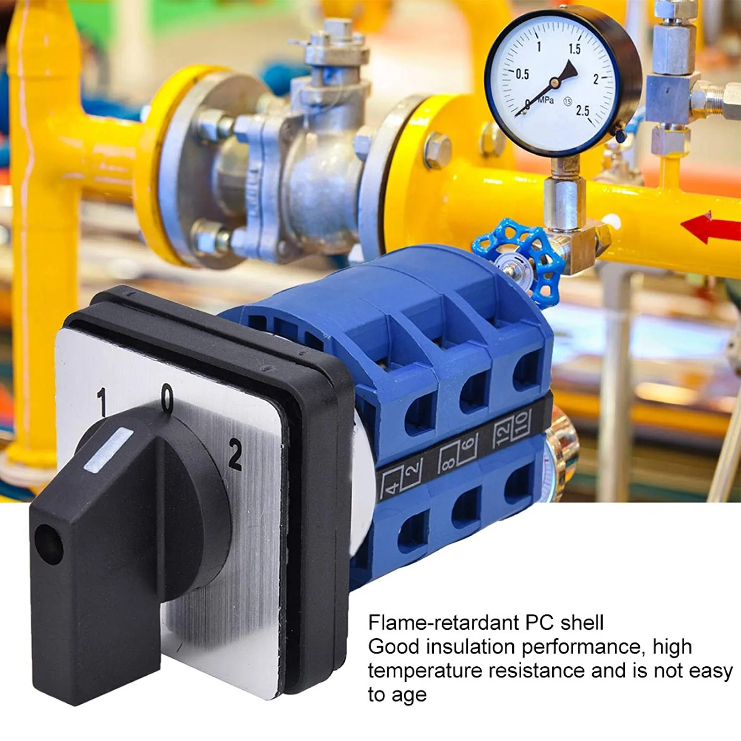 Industrial Grade Rotary Changeover Switch 690V 25A 3 Phase Switch Tool Dust Proof Design Insulation Voltage 690V