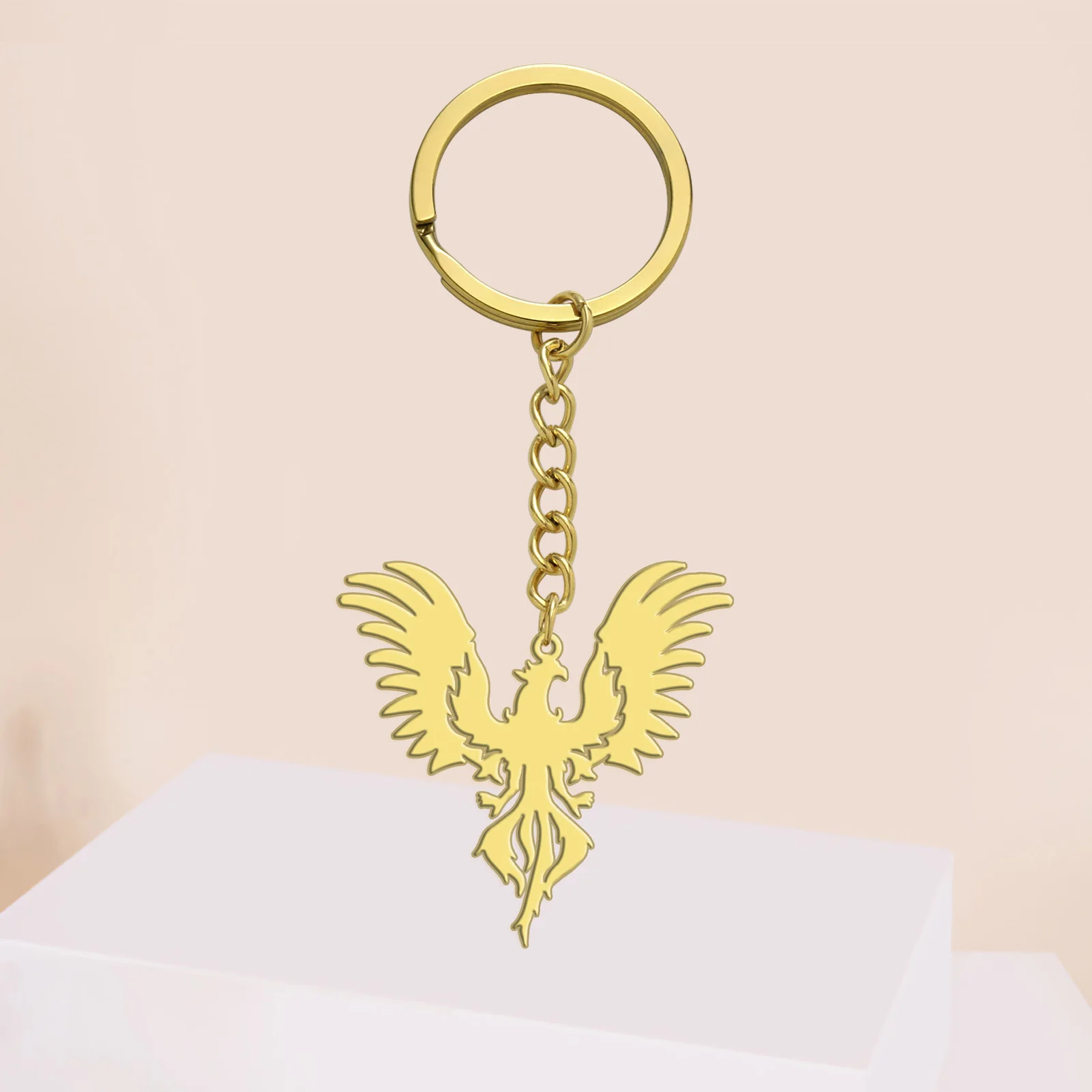 COOLTIME Edelstahl Schlüsselanhänger Tier Phoenix Adler Anhänger Tasche Auto Schlüsselanhänger Zubehör Schmuck Geschenk – Detail 6