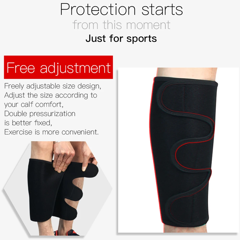 1 Stück Sport-Schienbeinschoner Crossfit Verstellbare Wadenkompressionsbandage für Radfahren, Fußball, Basketball, Gewichtheben – Detail 5