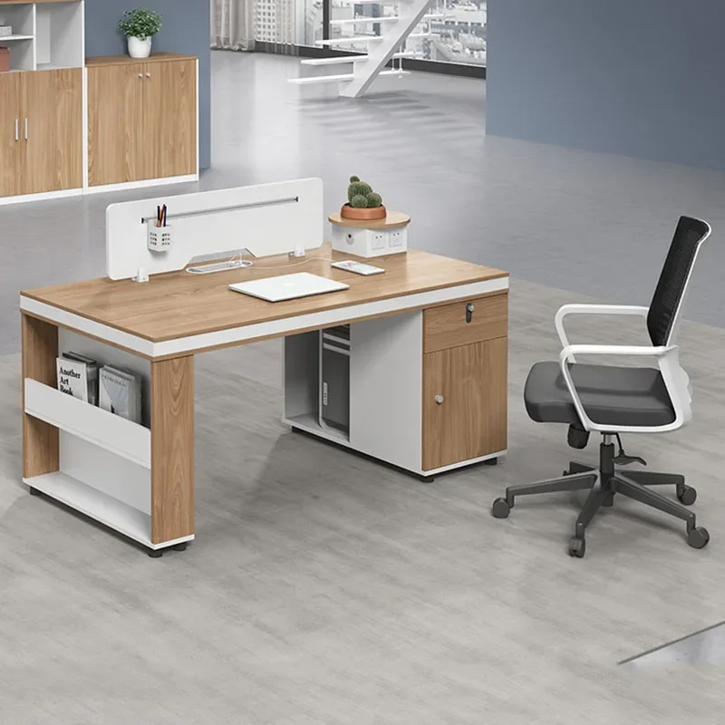 

European Drawers Office Desk Storage Setup Standing Legs Computer Desks Conference Bookshelf Mesa De Escritorio Modern Furniture