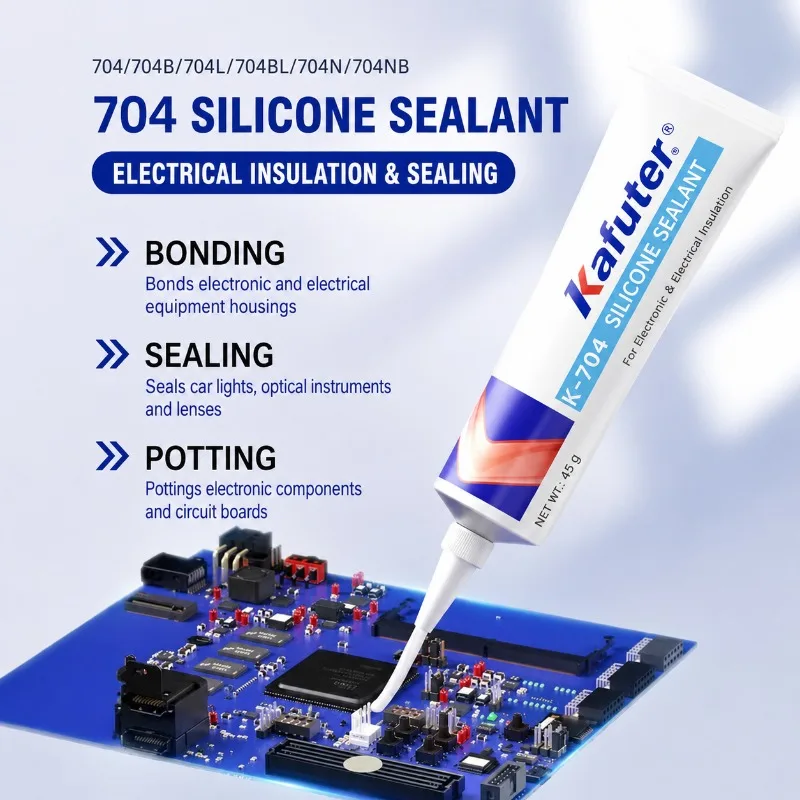 Kafuter Silicone Adhesive Black White Transparent Industrial Sealant Glue for Phone PCB Electronic Diy Panel Repair
