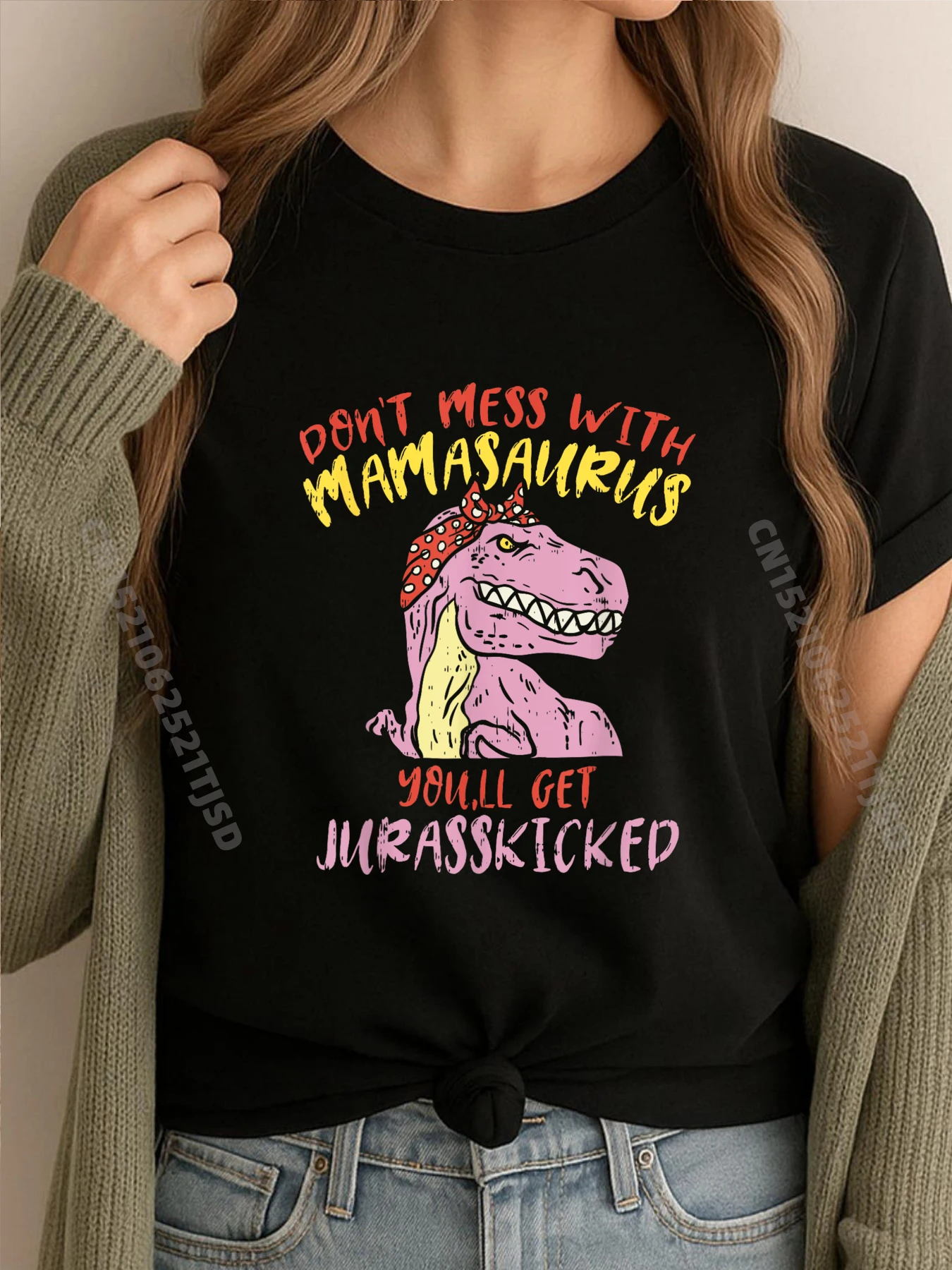 

Не беспорядок с Mamasaurus Jurasskicked Рождественская футболка с грапаной Camiseta Masculina Пасхальный день