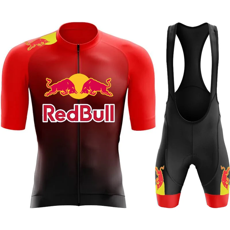 Men\'s Mtb Cycling Pants Red Bull Uniform Clothes Man Gel Jacket Bikes Clothing Jerseys Bib Shorts Jersey 2024 Road Bike Mountain