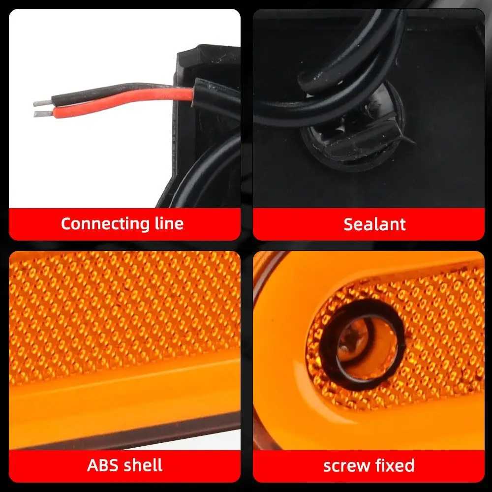 Truck Side Marker Light Clearance Lamp with Bracket for Caravan Trailer Tractor Lorry Warning Light Car External Lamp 12V 24V