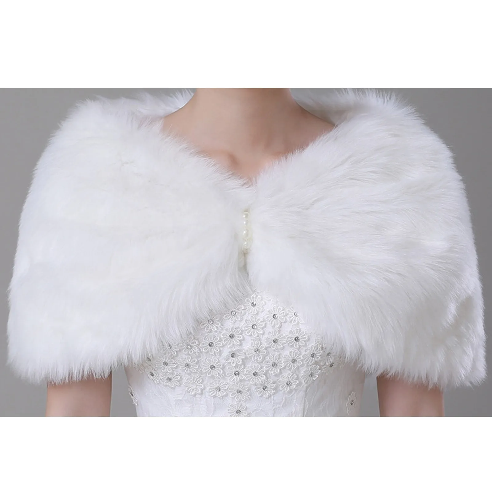 Wedding Crop Capes Faux Fur Bolero Shrug Jackets Cloak Princess Dress Cape Outwear Bridesmaid Wedding Dress Coat Wrap White