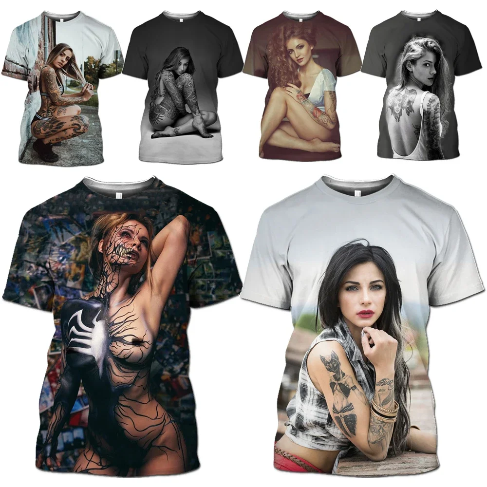 2024 Summer Fashion Model Goddess Men 3d Printed T-shirt Clothing T-shirt Cool Fashion Sexy Comfortable Breathable Top