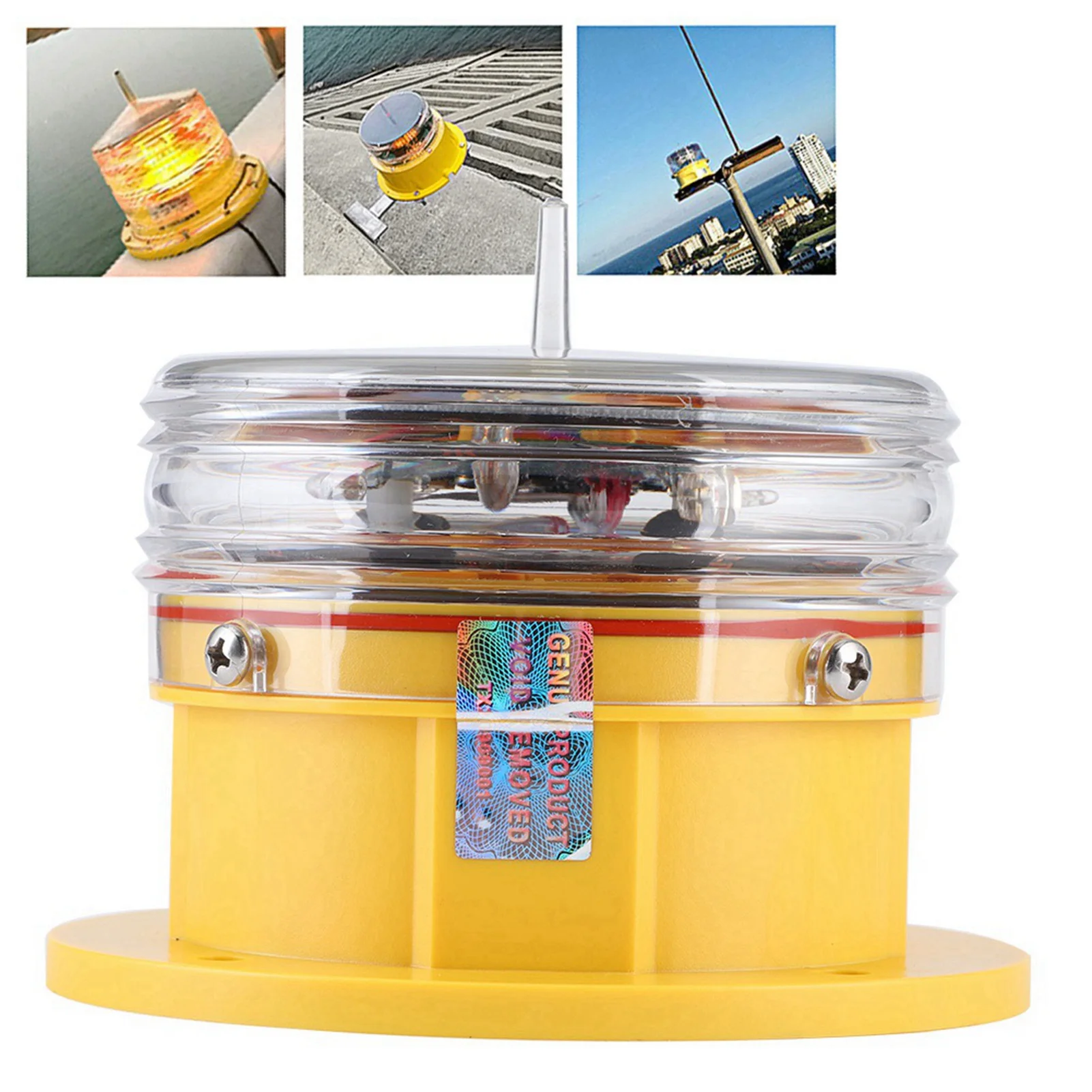 

Beacon Light Sidelight Solar Power Sidelight IP68 LED Ship Marine Dock Barge Safety Beacon Flashing Light 360° Lighting