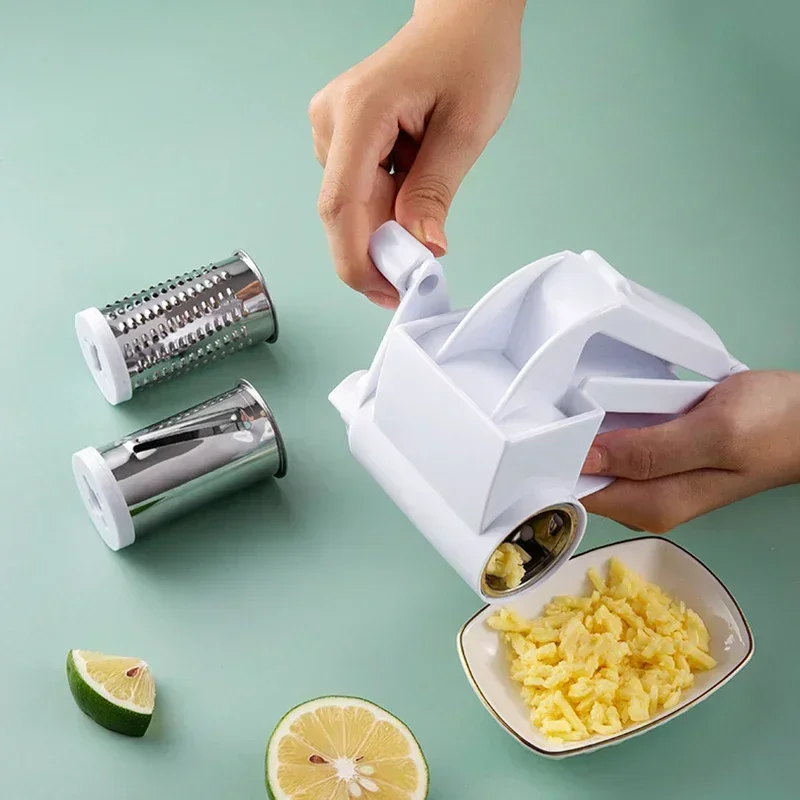 1 and 3 In 1 Kitchen Supplies Plastic Hand cranked rotating cheese planer creative cheese grater Multi functional cheese grater