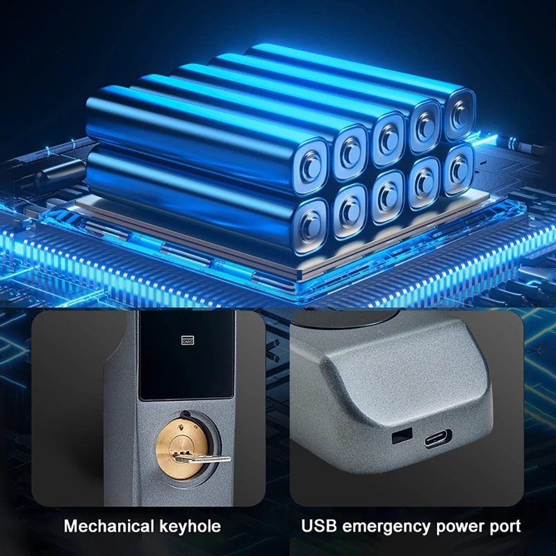 Outdoor Waterproof Fingerprint Lock Electric Rim Locks Fingerprint Password IC Card Key Unlock Intelligent Door Lock