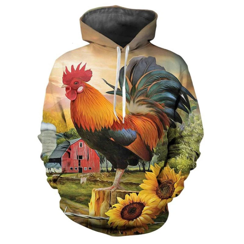 Autumn Funny Chicken 3D Print Hoodies Men Women Fashion New Casual Sweatshirts Oversized Hoodie Pullovers Tracksuit Clothing