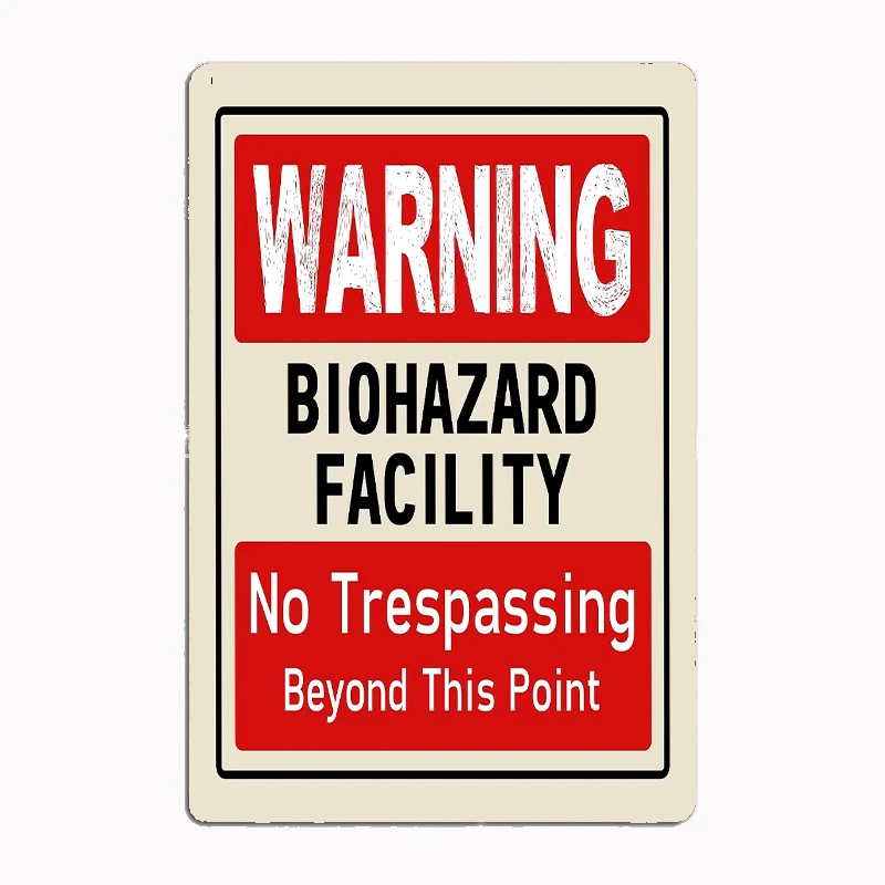 Biohazard Facility Sign Posters Metal Sign Custom Garage indoor Wall Room Decor Tin Vintage Home Decor