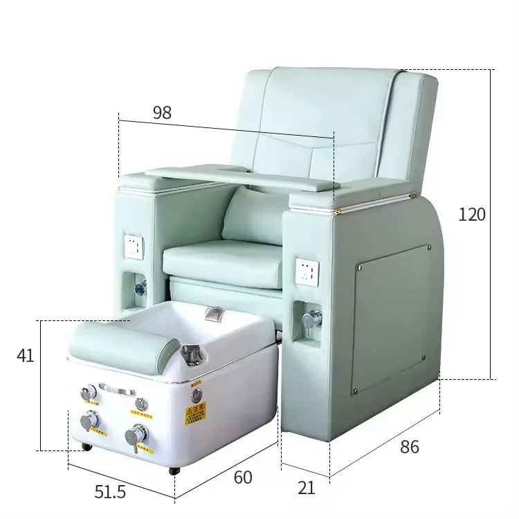 Modern Leather Beauty Salon Furniture Foot Manicure Chairs Electric Massage Luxury Pedicure Chair Spa with Soaking Hands Basin