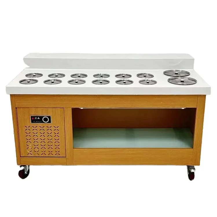 Hot pot Malatang buffet dipping station fruit seasoning sauce fruit and vegetable showcase display stand