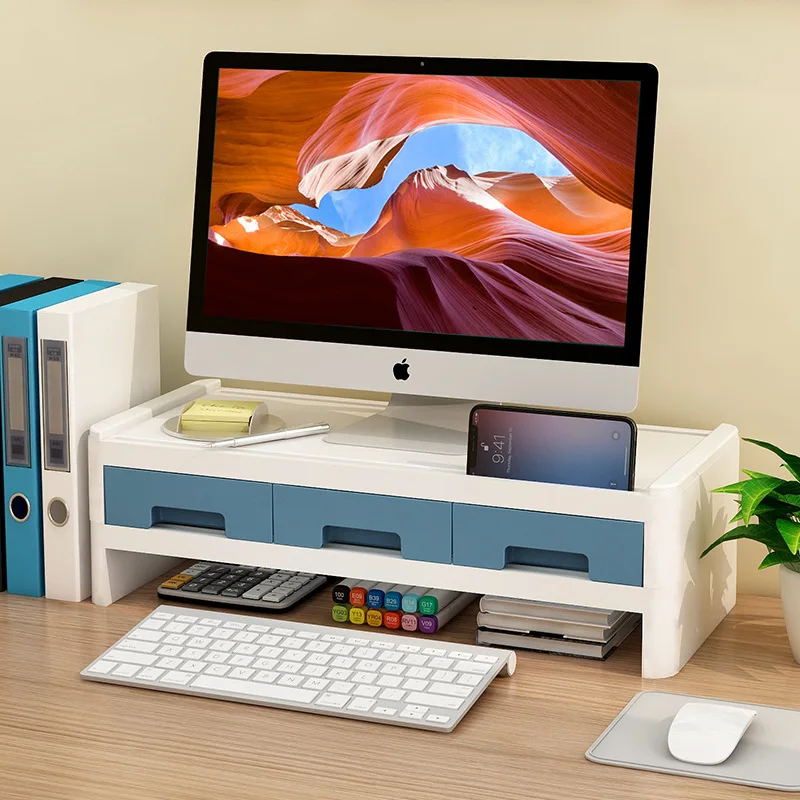 Desktop Computer Monitor Increase Rack Office Dormitory Desktop Storage Bedroom Table Shelf Stationery Storage Bracket Supplies