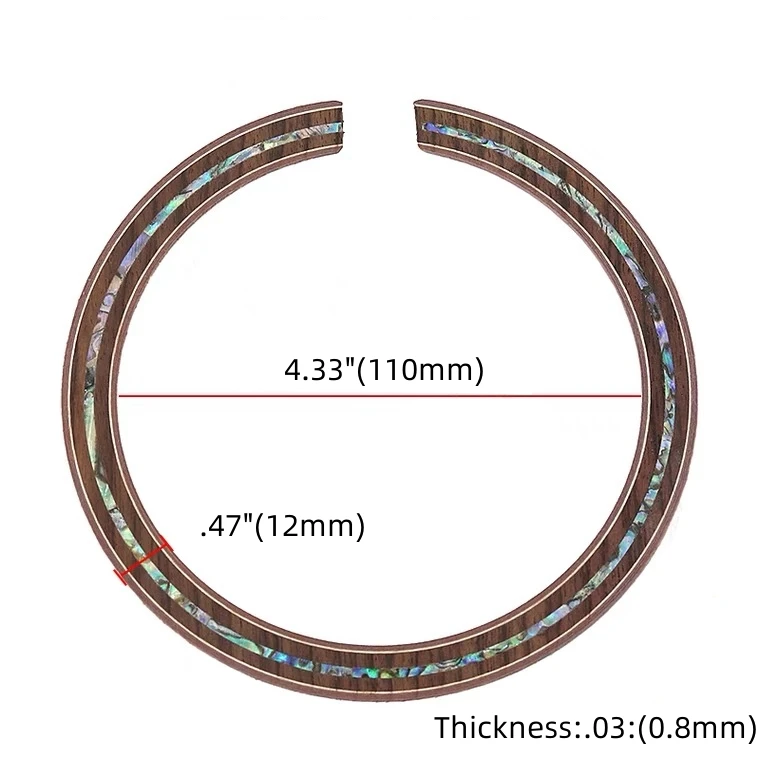 1x Acoustic Guitar Rosette Abalone & Rosewood Luthier B13