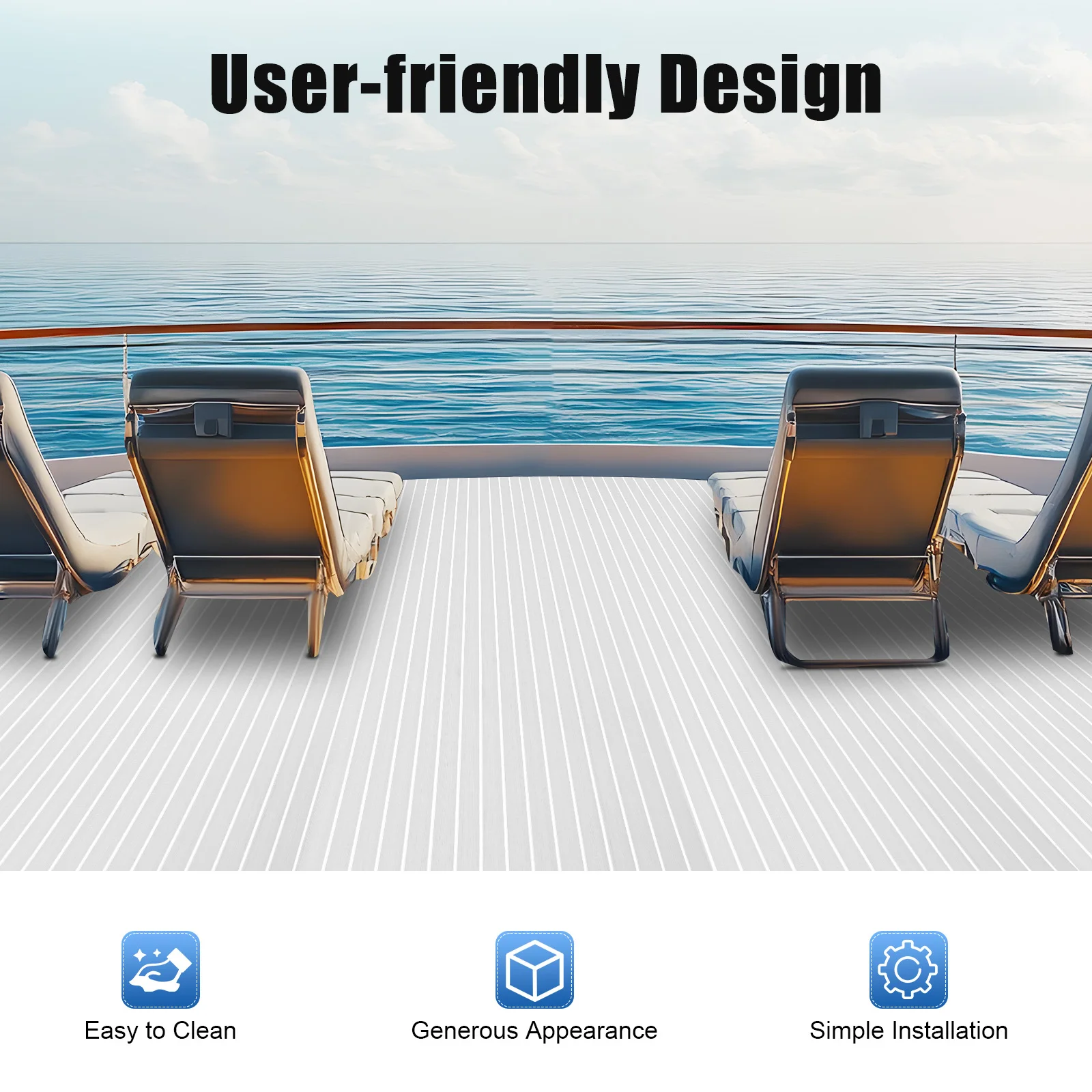 

Marine Boat Flooring EVA Foam Faux Teak Decking Sheet Sea Deck Yacht Mat 94.5"