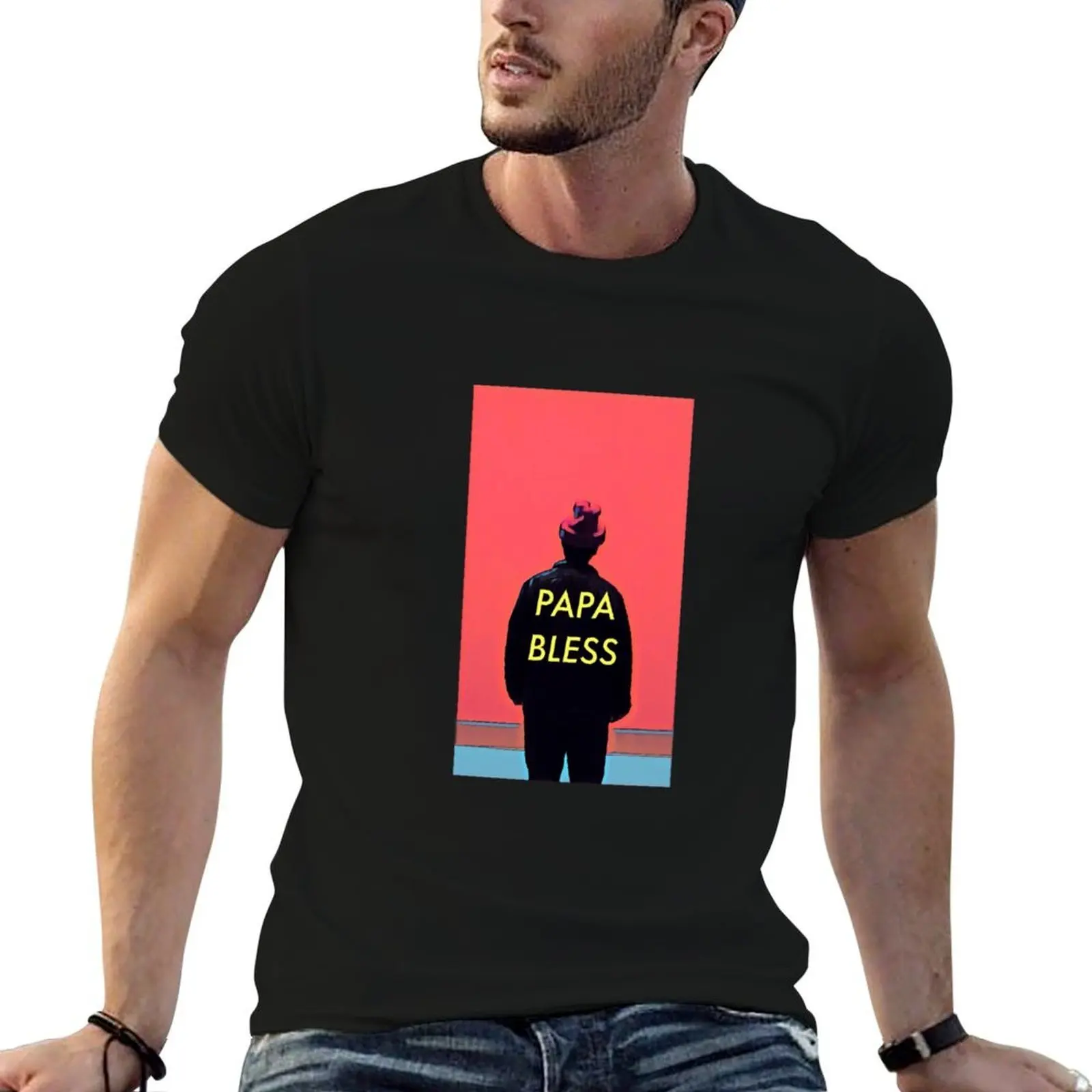 Papa Bless T-Shirt boys animal print hippie clothes mens graphic t-shirts pack
