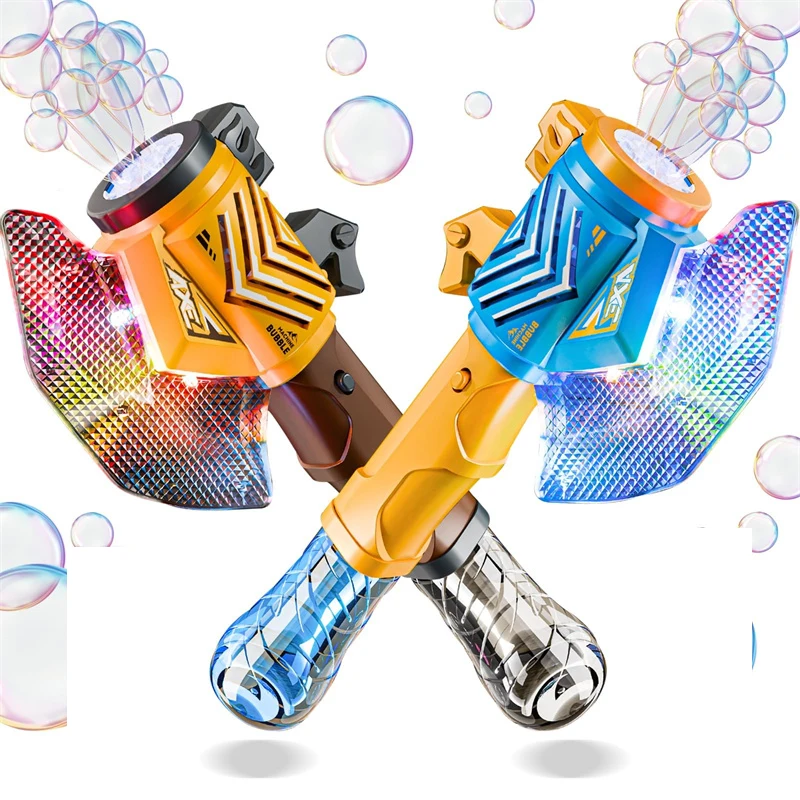 آلة فقاعات الفأس المحمولة فقاعة عصا تهب التلقائي بالكامل صانع فقاعة الصابون الخفيف في الهواء الطلق هدايا عيد ميلاد الزفاف