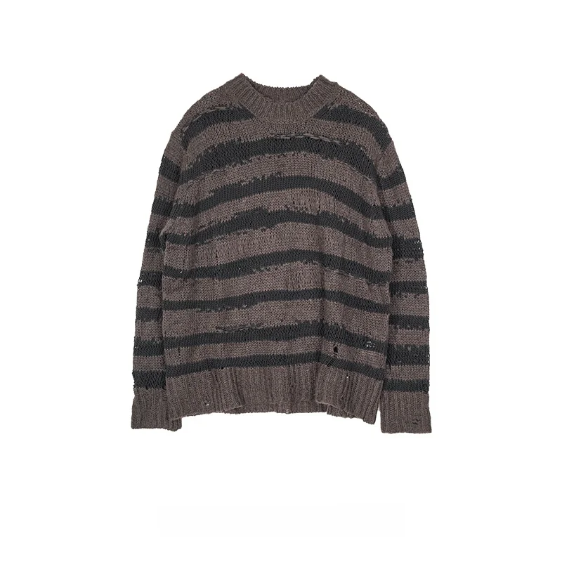 

OrdinaryTimes Осенне-зимний повседневный простой полосатый свитер из смесового хлопка с эффектом шерсти, комфортный, мягкий на ощупь, женская вязаная одежда