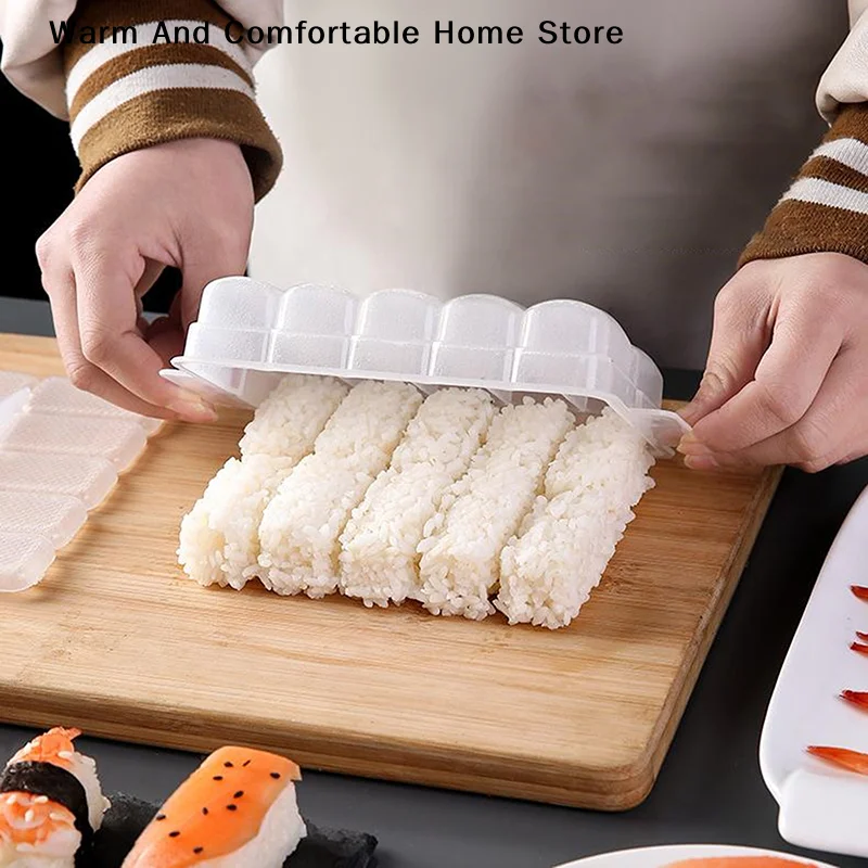 5/10 Grids Rice Ball Mold Sushi Japanese-style Non-stick Pressure Storage Box Lunch Tool DIY Home Kitchen Clear Onigiri Molds
