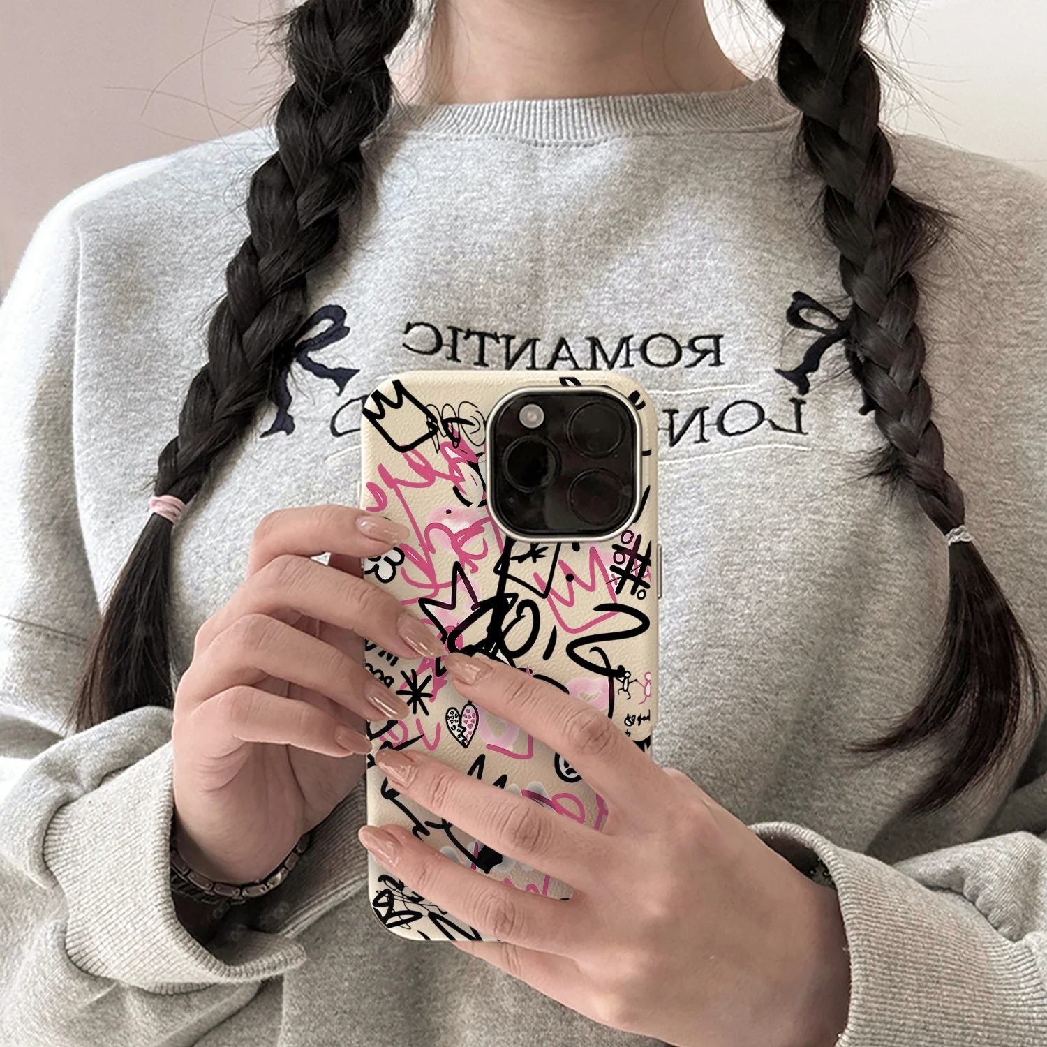 Retro-Graffiti-Y2K-Schutzhülle für iPhone 16 15 Pro Max Hüllen iPhone 17 11 12 13 ProMax 14 15 16 Plus 8 XS XR Stoßfeste TPU-Abdeckung – Detail 8