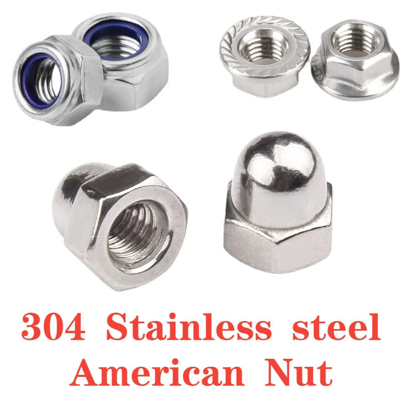 4# -40 6# -32 8 # -32 10# -24 1/4 5/16 3/8 1/2 304 Stainless Steel American Coarse And Fine Thread Flange/Cover Type/Lock Nut