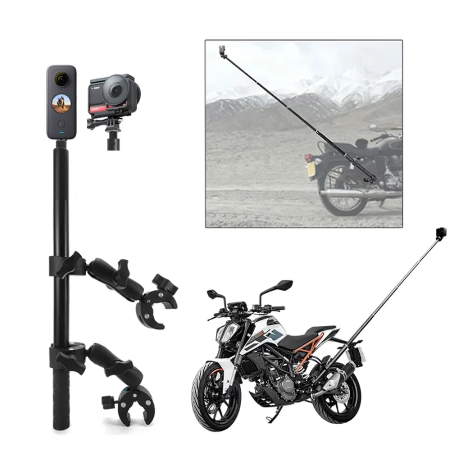 

Motorcycle Bike Panoramic Selfie Stick for insta360 One X2 X3 Monopod Handlebar Mount Bracket for GoPro Max Hero 11 Accessories
