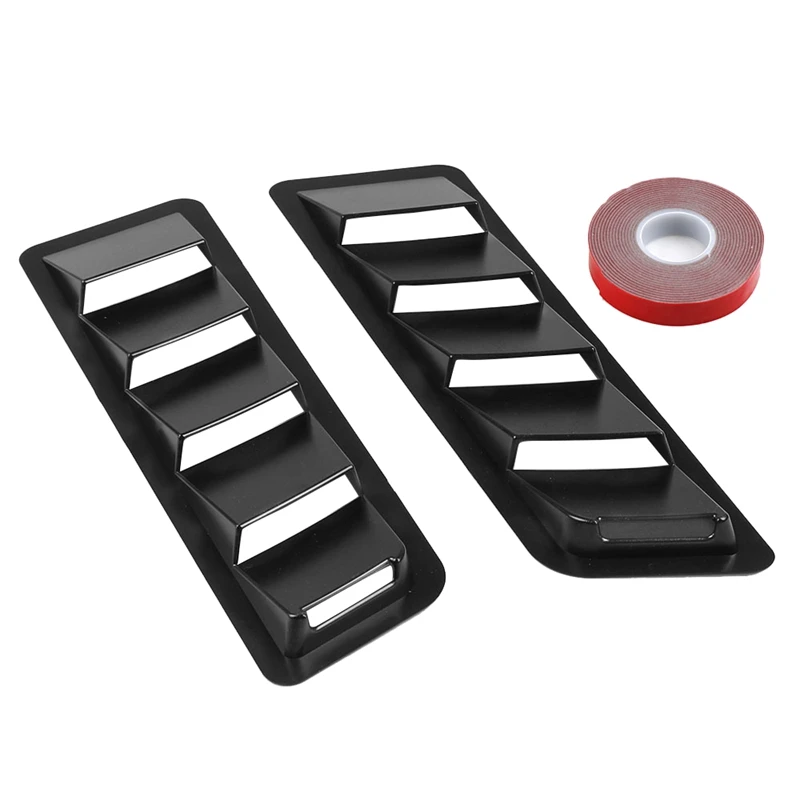 Fits 425X123mm Universal Hood Vent Louver Air Cooling Panel Trim Set Black ABS