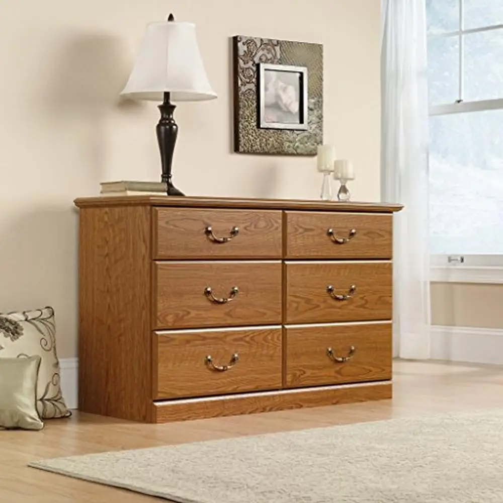 Oak Dresser Safety Certified Deep Drawers T-Lock Assembly Bedroom Storage Unit