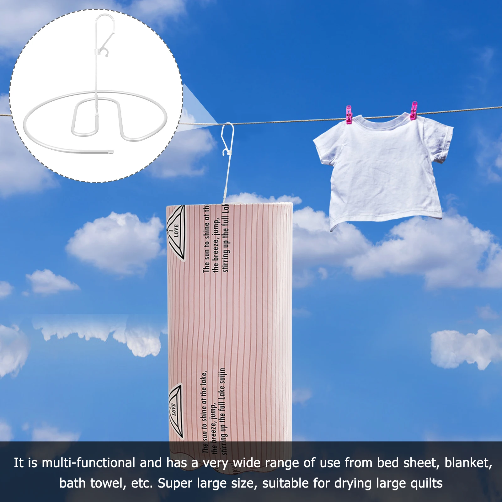 

Алюминиевая ветрозащитная сушилка для белья, спиральная вешалка для простыни и одежды для банных полотенец