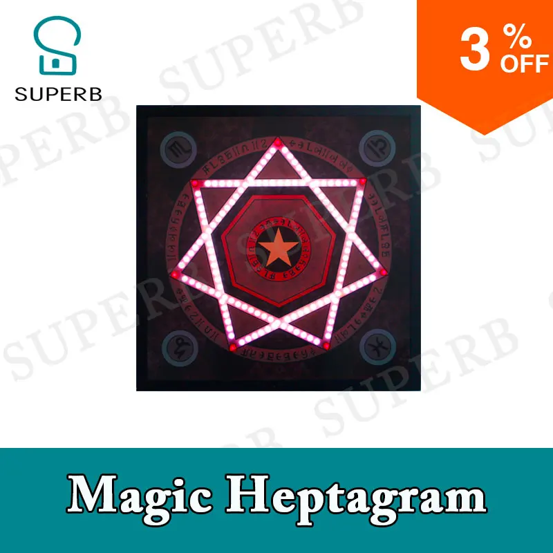 

Superb eacape room prop Magic heptagram seven angle star prop draw star light up the star in correct sequence to unlock jxkj1987