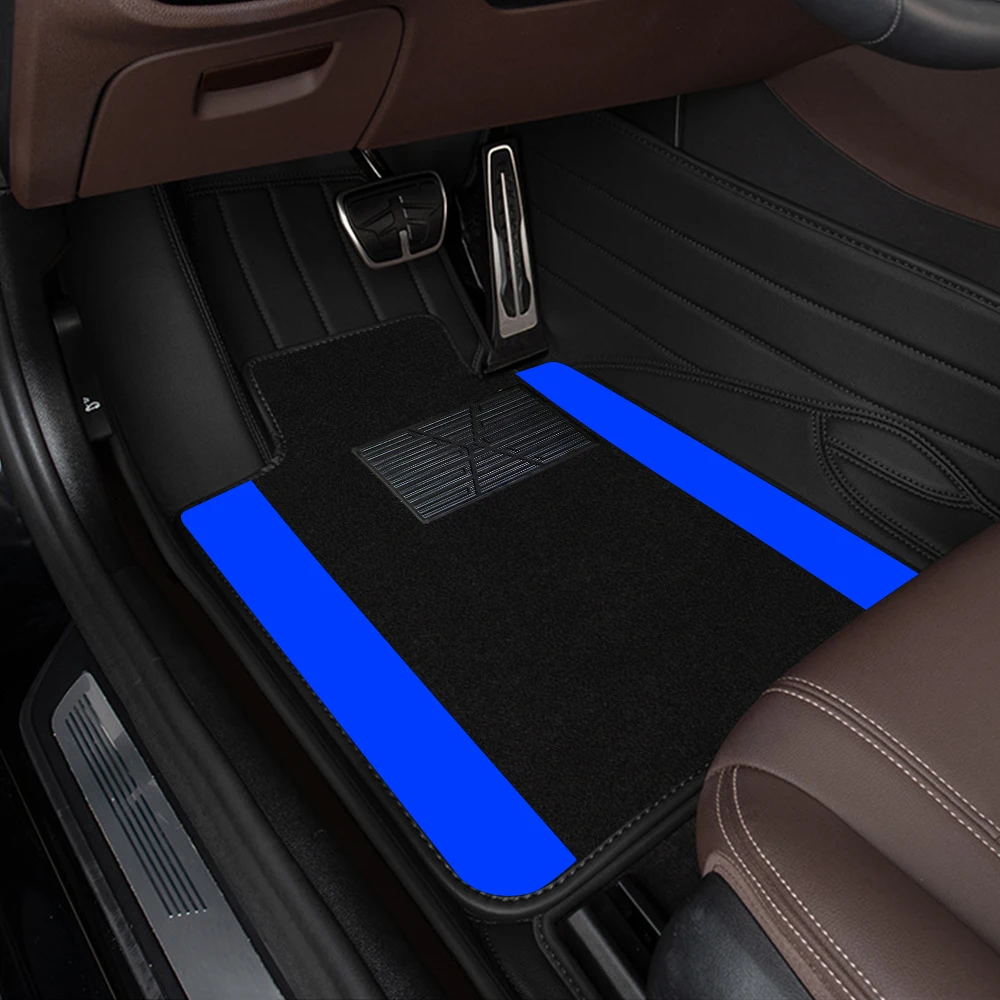 4pcs Luxury Carpet Floor Mat Set For Left-Hand Drive Universal Car Mat Protection Pad Pu Leather For Wear-Resistant Non Slip