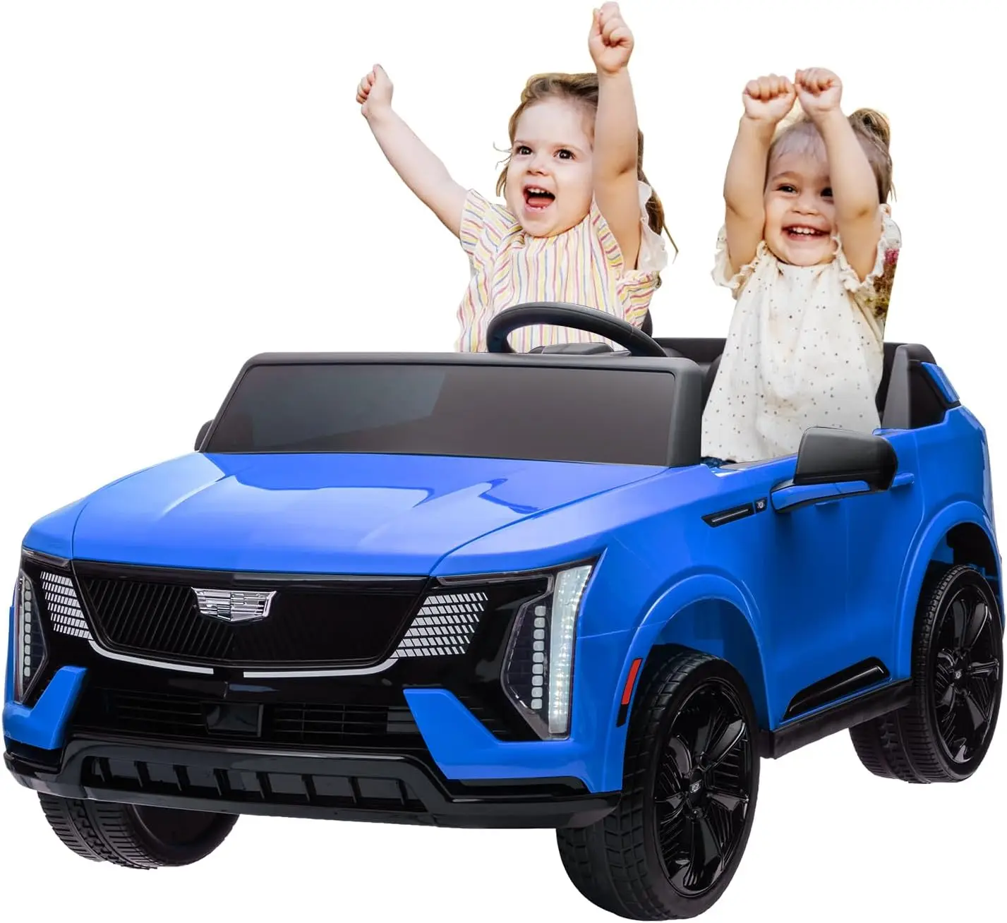 Voiture électrique 2 places pour enfants, jouet 24V, alimenté par batterie, camion avec télécommande 2.4G, lumières LED musicales