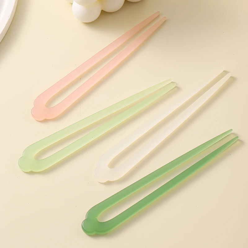 Essigsäure U Form Haar Sticks Haarnadel Brötchen Solide Haar Essstäbchen Chinesischen Stil Haar Gabel Geometrische Kopfbedeckung Haar Zubehör – Detail 3