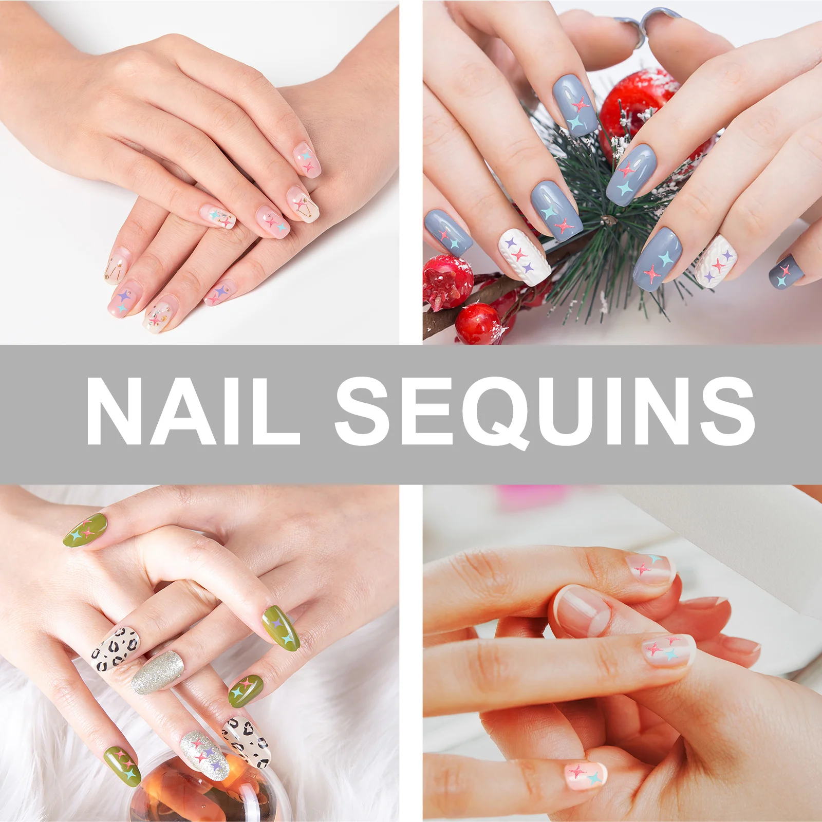 2 conjuntos de glitter para unhas paillette especial 3d manicure glitter lantejoulas adesivos para arte em unhas corpo rosto maquiagem lantejoulas