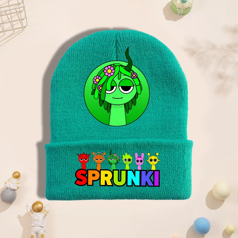 Sprunki Knitted Hat for Children Anime Cartoon Cute Knit Hat Boys Girls Winter Warm Fashion Cap Kids Windproof Hip Hop Caps Gift