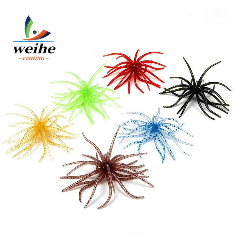WEIHE 6 Stück Schwimmende Seeigel-Softköder für Outdoor-Angeln Angelköder – Detail 5