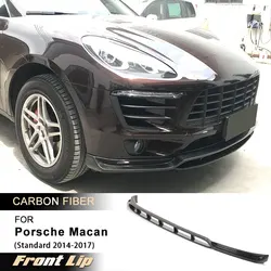 Car Front Bumper Lip Spoiler for Porsche Macan Base Sport Utility 2014-2017 Front Lip Splitters Chin Apron Carbon Fiber FRP