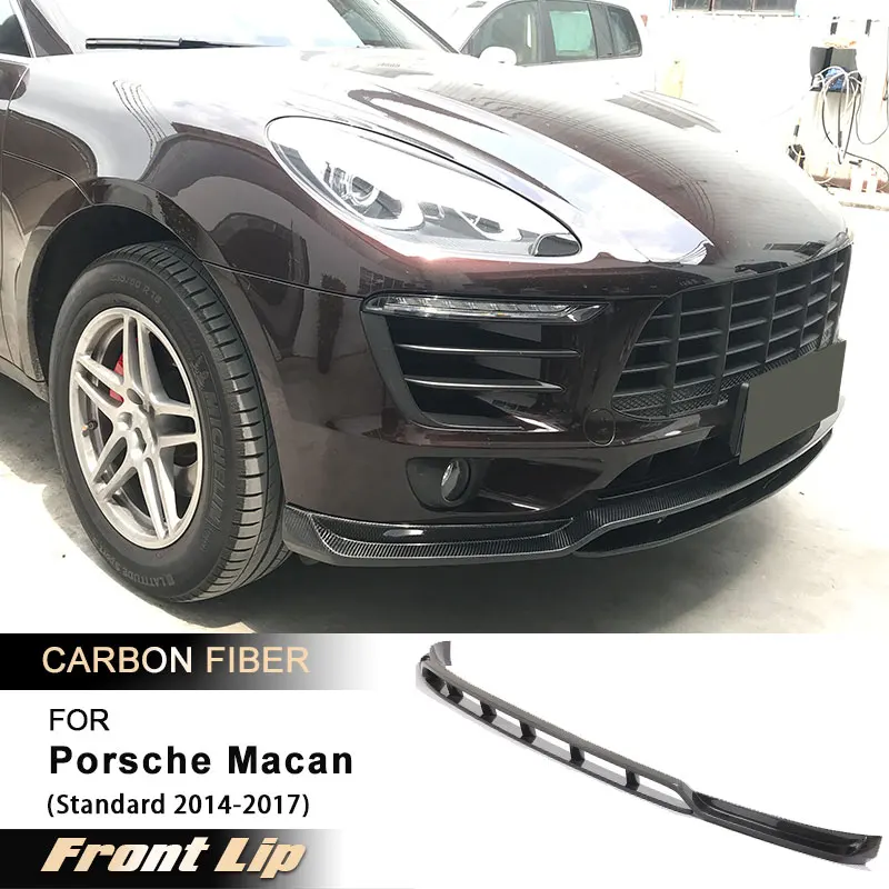Przedni spojler z włókna węglowego FRP do Porsche Macan Base Sport Utility 2014-2017, dokładka pod zderzak, splitter, osłona.