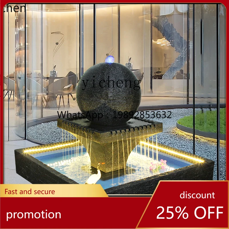 YFY  company hotel lobby feng shui ball fountain ornament flowing water generation wealth circulating water outdoor decoration